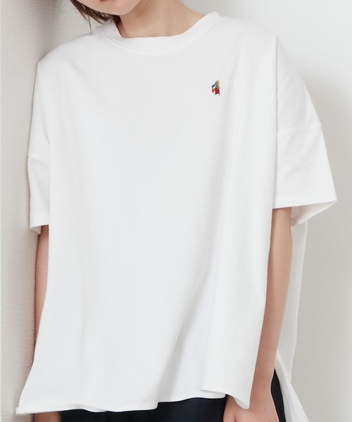 POU DOU DOU(プードゥドゥ)の「USコットンオーバーサイズTee(Tシャツ/カットソー・レディース・ライトブルー/ブラウン/オフホワイト/オレンジ・3)」の12枚目の写真