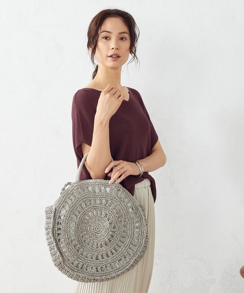 MONO COMME CA(モノコムサ)の「サークル型 かごバッグ(かごバッグ・レディース・ブラック/ライトグレー/ベージュ・FREE)」の3枚目の写真