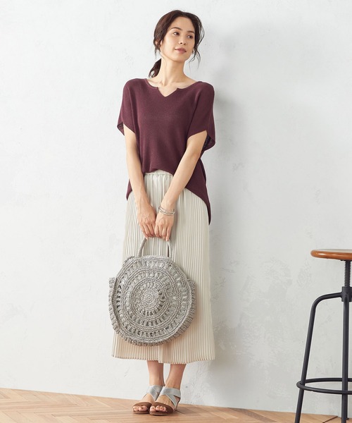 MONO COMME CA(モノコムサ)の「サークル型 かごバッグ(かごバッグ・レディース・ブラック/ライトグレー/ベージュ・FREE)」の5枚目の写真