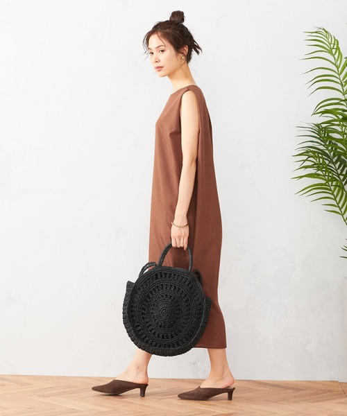 MONO COMME CA(モノコムサ)の「サークル型 かごバッグ(かごバッグ・レディース・ブラック/ライトグレー/ベージュ・FREE)」の6枚目の写真