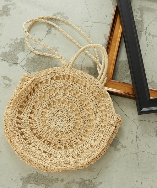 MONO COMME CA(モノコムサ)の「サークル型 かごバッグ(かごバッグ・レディース・ブラック/ライトグレー/ベージュ・FREE)」の8枚目の写真