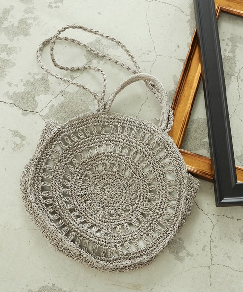 MONO COMME CA(モノコムサ)の「サークル型 かごバッグ(かごバッグ・レディース・ブラック/ライトグレー/ベージュ・FREE)」の9枚目の写真