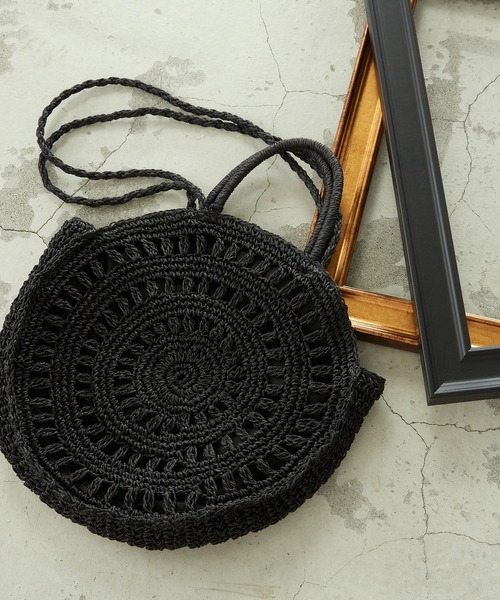 MONO COMME CA(モノコムサ)の「サークル型 かごバッグ(かごバッグ・レディース・ブラック/ライトグレー/ベージュ・FREE)」の10枚目の写真