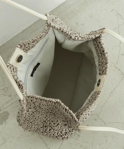 MONO COMME CA(モノコムサ)の「サークル型 かごバッグ(かごバッグ・レディース・ブラック/ライトグレー/ベージュ・FREE)」の15枚目の写真