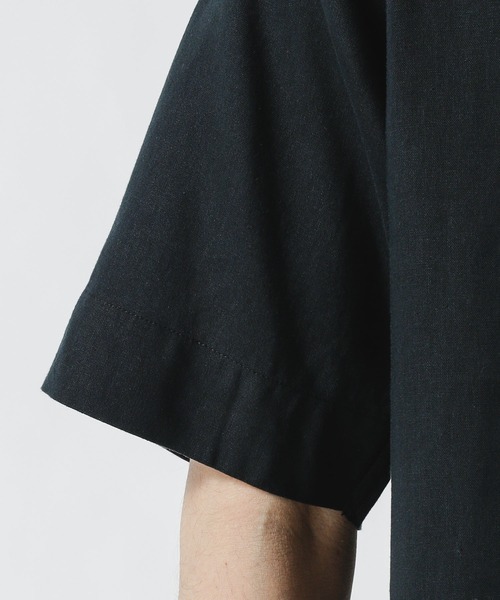 NANO universe（ナノユニバース）の「《WEB限定》ユニフレッシャーリネン 開襟シャツ 半袖（シャツ/ブラウス・メンズ・ブラック/カーキ/ネイビー・XL/S/L/M）」の6枚目の写真