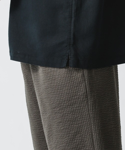 NANO universe（ナノユニバース）の「《WEB限定》ユニフレッシャーリネン 開襟シャツ 半袖（シャツ/ブラウス・メンズ・ブラック/カーキ/ネイビー・XL/S/L/M）」の7枚目の写真