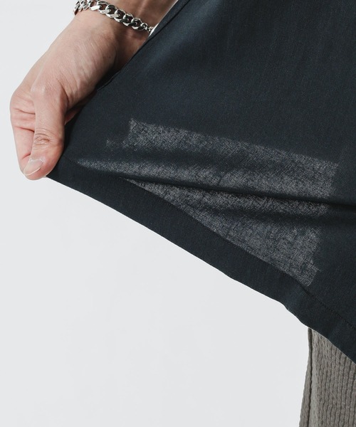 NANO universe（ナノユニバース）の「《WEB限定》ユニフレッシャーリネン 開襟シャツ 半袖（シャツ/ブラウス・メンズ・ブラック/カーキ/ネイビー・XL/S/L/M）」の9枚目の写真