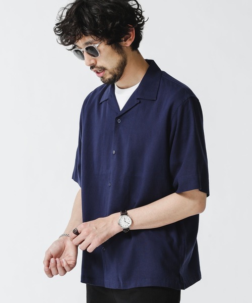 NANO universe（ナノユニバース）の「《WEB限定》ユニフレッシャーリネン 開襟シャツ 半袖（シャツ/ブラウス・メンズ・ブラック/カーキ/ネイビー・XL/S/L/M）」の11枚目の写真