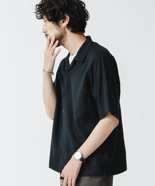 NANO universe（ナノユニバース）の「《WEB限定》ユニフレッシャーリネン 開襟シャツ 半袖（シャツ/ブラウス・メンズ・ブラック/カーキ/ネイビー・XL/S/L/M）」の12枚目の写真