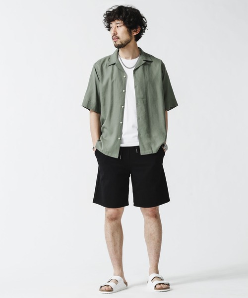 NANO universe（ナノユニバース）の「《WEB限定》ユニフレッシャーリネン 開襟シャツ 半袖（シャツ/ブラウス・メンズ・ブラック/カーキ/ネイビー・XL/S/L/M）」の14枚目の写真