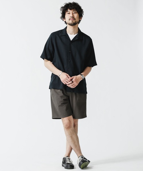 NANO universe（ナノユニバース）の「《WEB限定》ユニフレッシャーリネン 開襟シャツ 半袖（シャツ/ブラウス・メンズ・ブラック/カーキ/ネイビー・XL/S/L/M）」の15枚目の写真