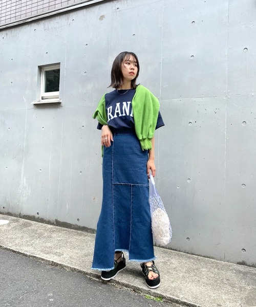 WHO'S WHO gallery(フーズフーギャラリー)の「ピンタックアシメスカート(デニムスカート・レディース・ブラック/ブルー/キナリ・FREE)」の11枚目の写真