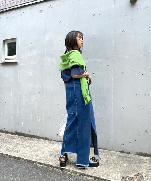 WHO'S WHO gallery(フーズフーギャラリー)の「ピンタックアシメスカート(デニムスカート・レディース・ブラック/ブルー/キナリ・FREE)」の12枚目の写真