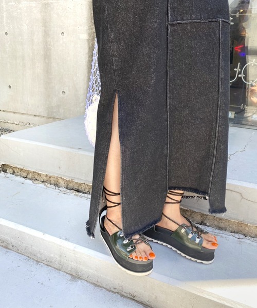 WHO'S WHO gallery(フーズフーギャラリー)の「ピンタックアシメスカート(デニムスカート・レディース・ブラック/ブルー/キナリ・FREE)」の17枚目の写真