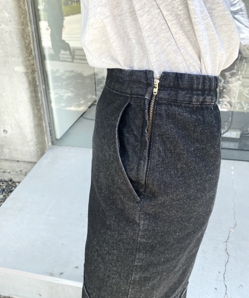 WHO'S WHO gallery(フーズフーギャラリー)の「ピンタックアシメスカート(デニムスカート・レディース・ブラック/ブルー/キナリ・FREE)」の18枚目の写真