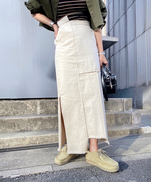 WHO'S WHO gallery(フーズフーギャラリー)の「ピンタックアシメスカート(デニムスカート・レディース・ブラック/ブルー/キナリ・FREE)」の22枚目の写真