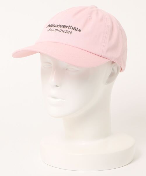 新品 韓国　thisisneverthat チャコール　ピンクロゴ　キャップ 新品 韓国 thisisneverthat キャップ 帽子 男女兼用 チャコール