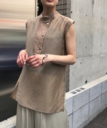 【&g'aime】ハイネックシアーシャツ