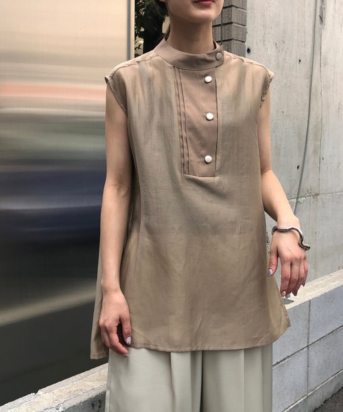 &g'aime（アンジェム）の「【&g'aime】ハイネックシアーシャツ（シャツ/ブラウス・レディース・ブラック/ベージュ/ライトグリーン・FREE）」の15枚目の写真