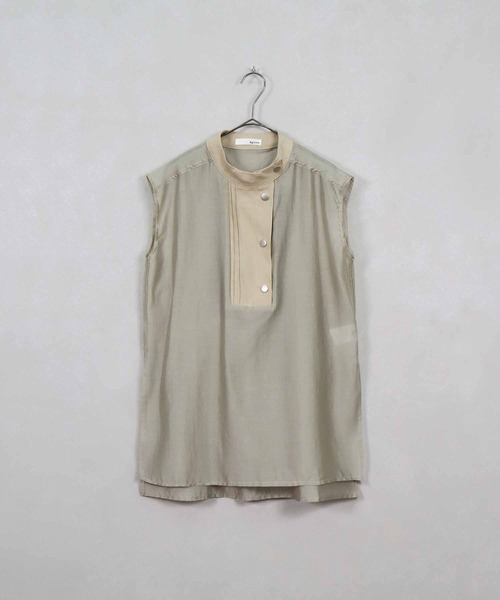 &g'aime（アンジェム）の「【&g'aime】ハイネックシアーシャツ（シャツ/ブラウス・レディース・ブラック/ベージュ/ライトグリーン・FREE）」の5枚目の写真