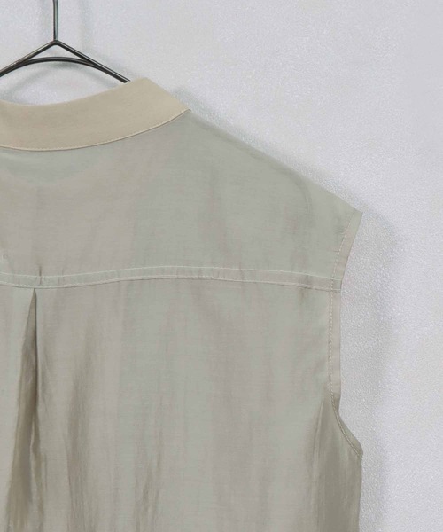 &g'aime（アンジェム）の「【&g'aime】ハイネックシアーシャツ（シャツ/ブラウス・レディース・ブラック/ベージュ/ライトグリーン・FREE）」の9枚目の写真