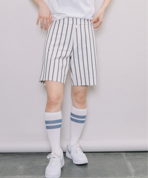 miniyu(ミニュウ)の「【NIMES】チョークストライプ・ショートパンツ(その他パンツ・レディース・ホワイト・1)」の5枚目の写真