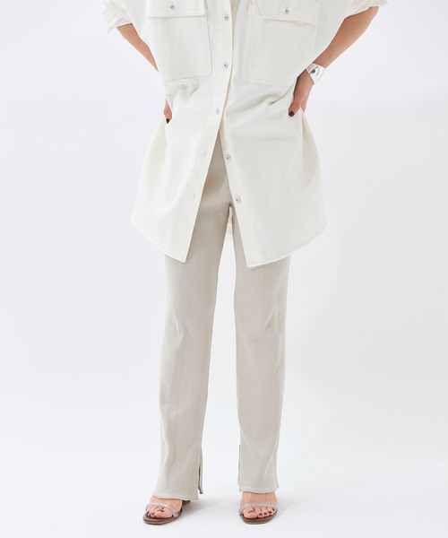 plage（プラージュ）の「【CALUX/キャラクス】SLIT RIB パンツ2◆（その他パンツ・レディース・ナチュラル/ブラック系その他4・40/38/36）」の19枚目の写真