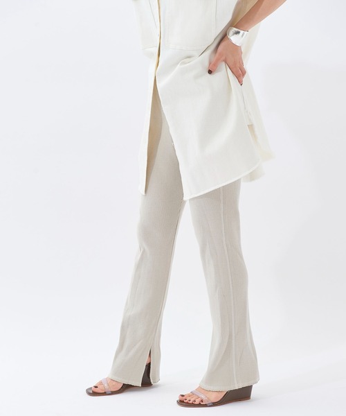 plage（プラージュ）の「【CALUX/キャラクス】SLIT RIB パンツ2◆（その他パンツ・レディース・ナチュラル/ブラック系その他4・40/38/36）」の16枚目の写真