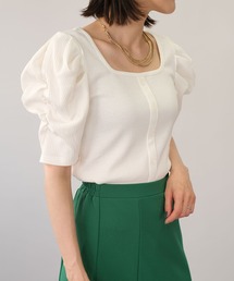 ＡＮＤＪ | 【2021/SS】パワーショルダースクエアネックテレコTシャツ(Tシャツ/カットソー)