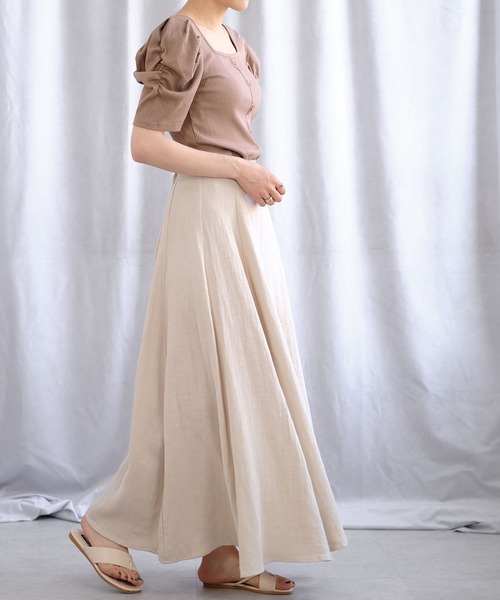 ＡＮＤＪ（アンドジェイ）の「パワーショルダースクエアネックテレコTシャツ（Tシャツ/カットソー・レディース・モカ/ブラック/カーキ/オフホワイト・M）」の19枚目の写真