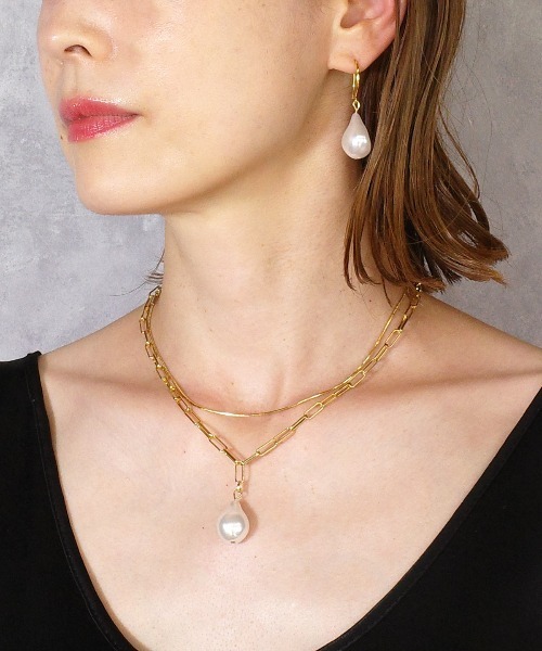 SIGNAL（シグナル）の「【SIGNAL/シグナル】Baroque Pearl  Pierce / バロックパールピアス（ピアス（両耳用）・レディース・ゴールド・FREE）」の3枚目の写真