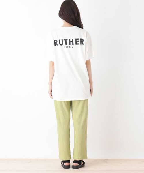 Cutie Blonde（キューティーブロンド）の「◆【2点セット】チュニックTシャツ＋ボトム（セットアップ・レディース・チャコールグレー/ライトベージュ/黄緑系・02/03）」の6枚目の写真