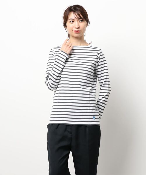 ORCIVAL(オーシバル)の「BOAT NECK P.O L/S(Tシャツ/カットソー・レディース・ブラック/その他/ホワイト/グレー系その他・0/2/1)」の4枚目の写真