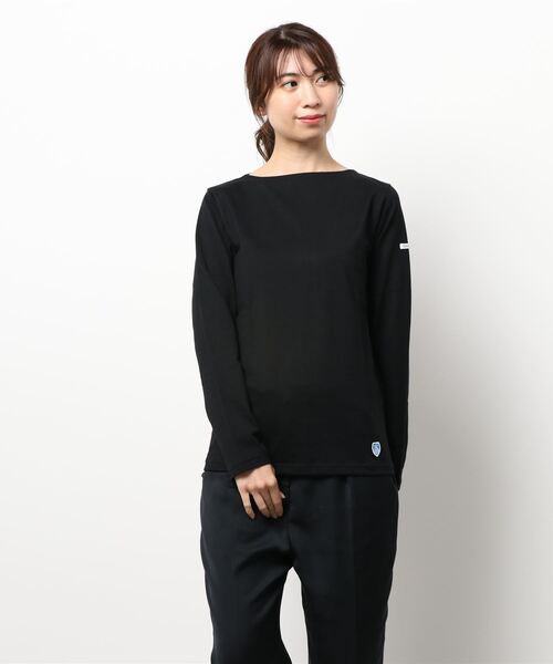 ORCIVAL(オーシバル)の「BOAT NECK P.O L/S(Tシャツ/カットソー・レディース・ブラック/その他/ホワイト/グレー系その他・0/2/1)」の3枚目の写真