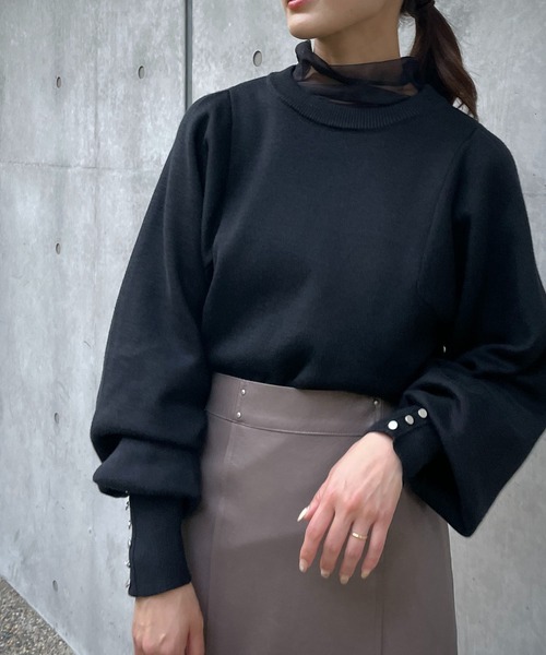 &g'aime(アンジェム)の「【&g'aime】ボリュームスリーブニット(ニット/セーター・レディース・ブラック/ベージュ/カーキ/キャメル・FREE)」の19枚目の写真