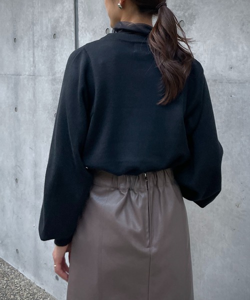 &g'aime(アンジェム)の「【&g'aime】ボリュームスリーブニット(ニット/セーター・レディース・ブラック/ベージュ/カーキ/キャメル・FREE)」の14枚目の写真