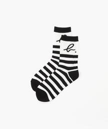 agnes b. | AB47 E CHAUSSETTE キッズ b.ロゴボーダーソックス(ソックス/靴下)
