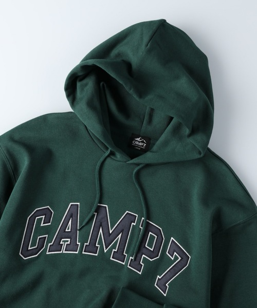 CAMP7(キャンプセブン)の「【CAMP7】カレッジ刺繍スウェットパーカー(パーカー・メンズ・ブラック/オフホワイト/グリーン・S/M/L/XL)」の19枚目の写真
