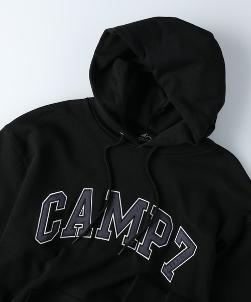 CAMP7(キャンプセブン)の「【CAMP7】カレッジ刺繍スウェットパーカー(パーカー・メンズ・ブラック/オフホワイト/グリーン・S/M/L/XL)」の18枚目の写真