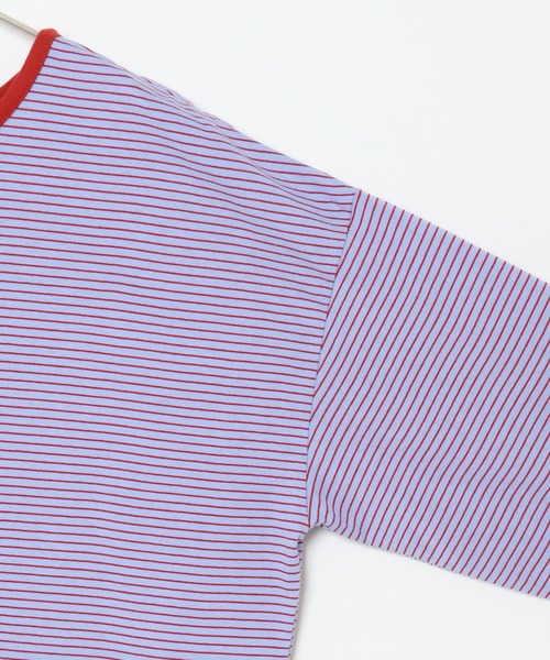 notch.（ノッチ）の「細ボーダー2WAYショートカーデ（カーディガン/ボレロ・レディース・スカイブルー/ブルー/ベージュ/ミント・M）」の17枚目の写真