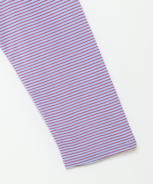 notch.（ノッチ）の「細ボーダー2WAYショートカーデ（カーディガン/ボレロ・レディース・スカイブルー/ブルー/ベージュ/ミント・M）」の16枚目の写真