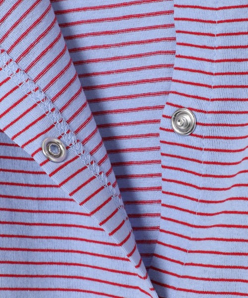 notch.（ノッチ）の「細ボーダー2WAYショートカーデ（カーディガン/ボレロ・レディース・スカイブルー/ブルー/ベージュ/ミント・M）」の21枚目の写真