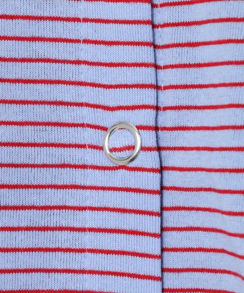 notch.（ノッチ）の「細ボーダー2WAYショートカーデ（カーディガン/ボレロ・レディース・スカイブルー/ブルー/ベージュ/ミント・M）」の20枚目の写真