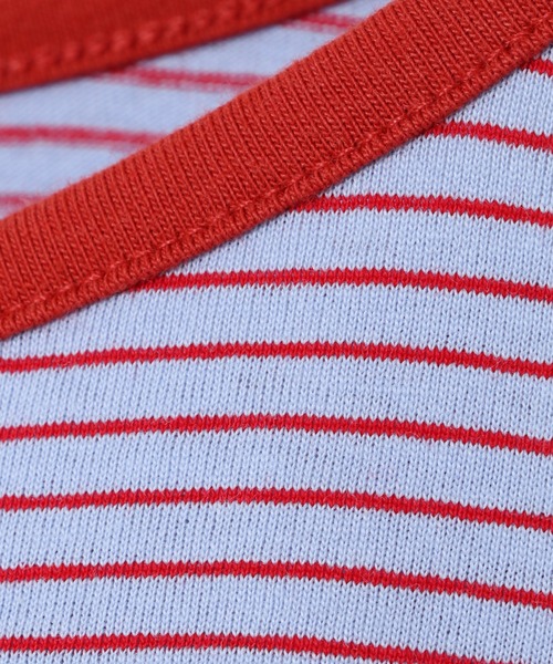 notch.（ノッチ）の「細ボーダー2WAYショートカーデ（カーディガン/ボレロ・レディース・スカイブルー/ブルー/ベージュ/ミント・M）」の19枚目の写真