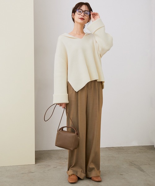 ROPE'（ロペ）の「エアーウールセーラーニットプルオーバー（ニット/セーター・レディース・キナリ/チャコールグレー・38）」の5枚目の写真