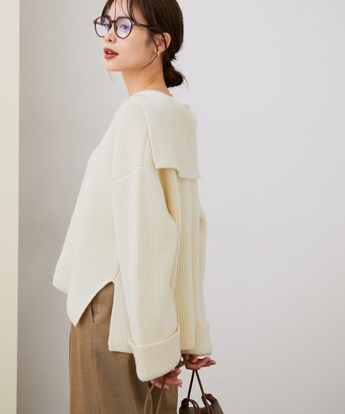 ROPE'（ロペ）の「エアーウールセーラーニットプルオーバー（ニット/セーター・レディース・キナリ/チャコールグレー・38）」の8枚目の写真