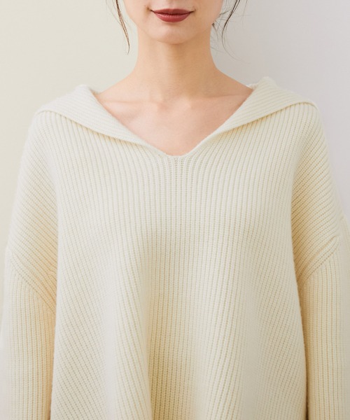 ROPE'（ロペ）の「エアーウールセーラーニットプルオーバー（ニット/セーター・レディース・キナリ/チャコールグレー・38）」の12枚目の写真