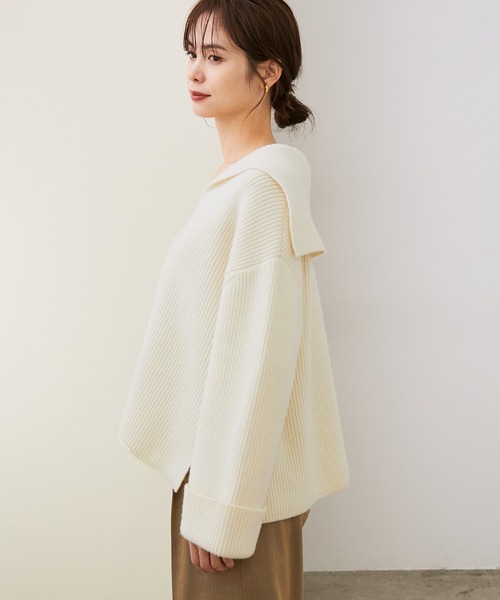 ROPE'（ロペ）の「エアーウールセーラーニットプルオーバー（ニット/セーター・レディース・キナリ/チャコールグレー・38）」の10枚目の写真