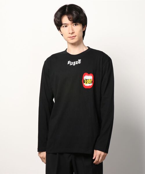 STUD MUFFIN（スタッドマフィン）の「STUD MUFFIN/スタッドマフィン/ビッグ マウスLA LA Tシャツ（Tシャツ/カットソー・メンズ・ホワイト/ブラック・3/2）」の2枚目の写真