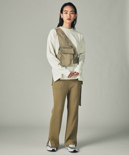 CITY TOKYO（シティトウキョウ）の「クイックドライロンT（Tシャツ/カットソー・レディース・ブラック/オフホワイト/ライトブルーグレー・1/2）」の4枚目の写真